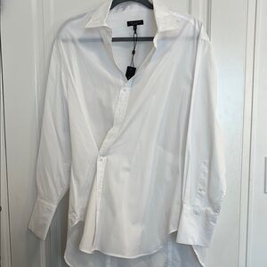 Rag & Bone White Indiana Poplin Button-up Shirt Sz L NWT